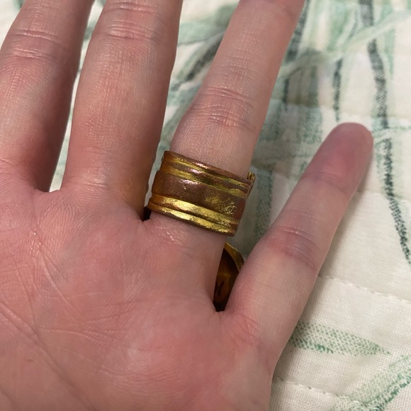 Vintage Yves Saint Laurent Arty Ovale Ring YSL Turquoise size 5 - Picture 2 of 6